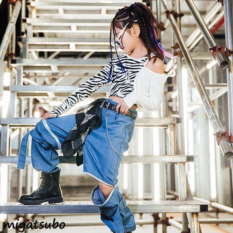 チアガール ダンスウェア キッズ ダンス衣装 女の子 ガールズ 韓国子供服 ヒップホップ セットアッ