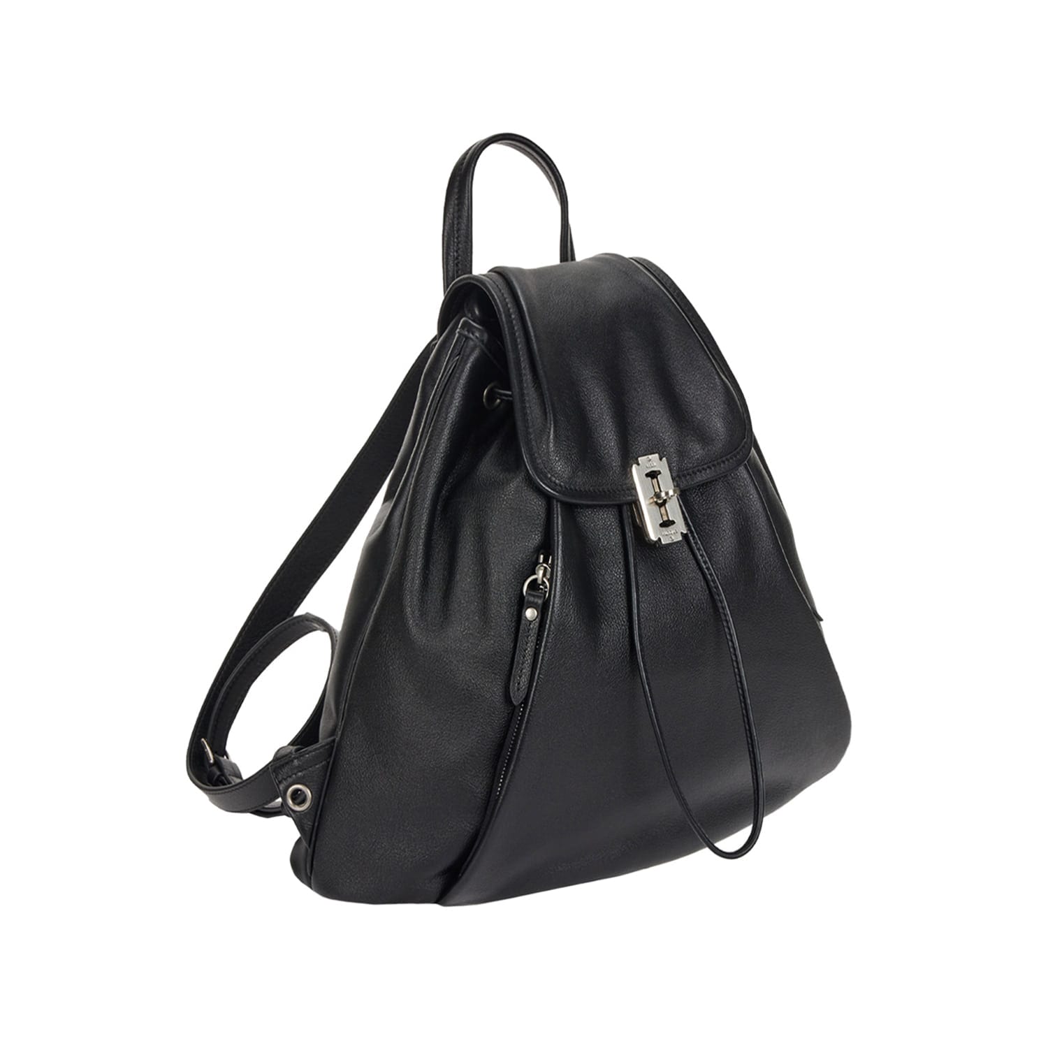 【VUNQUE】25FW HEY PINTUCK LEATHER BACKPACK M : BLACK