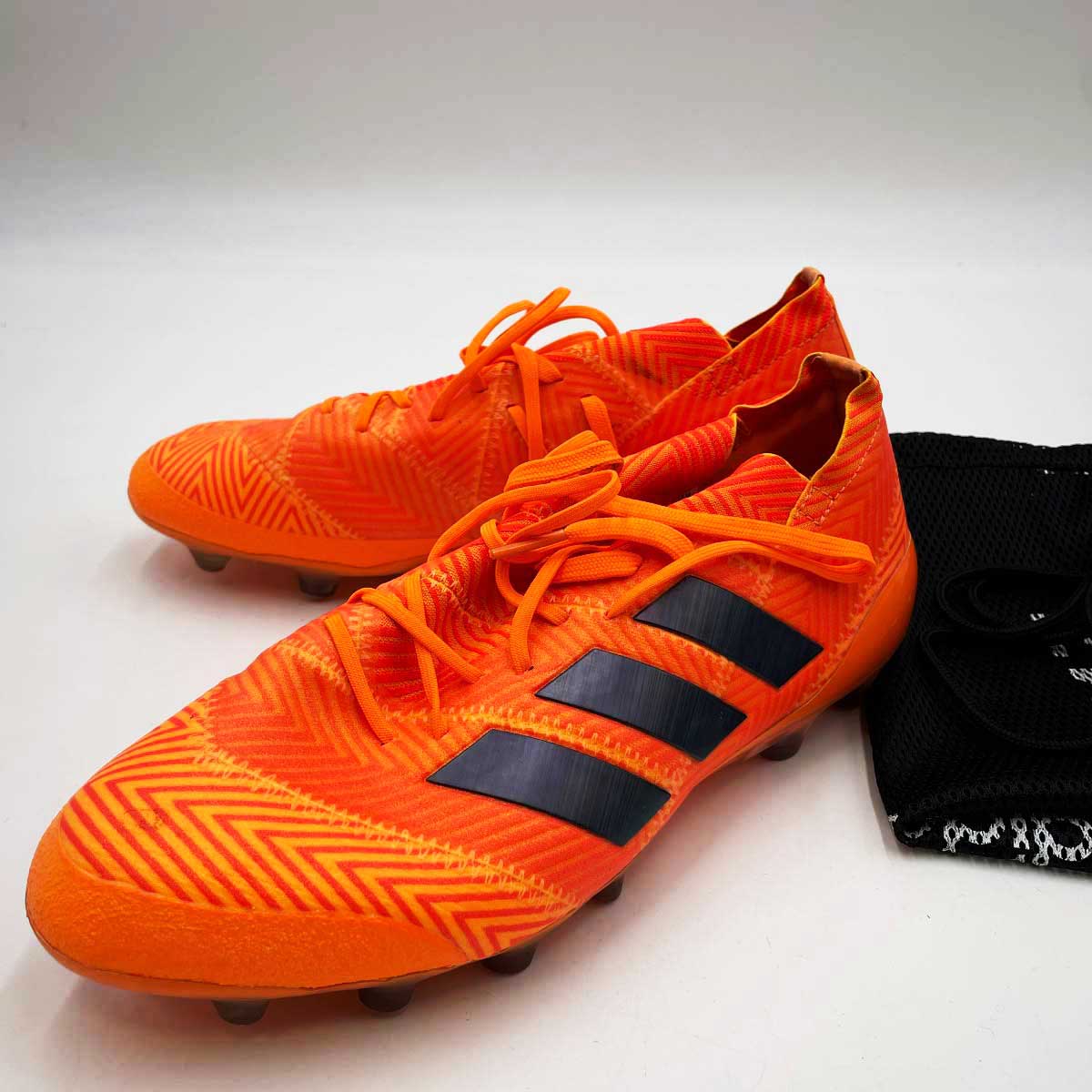 【中古】アディダス サッカー スパイク ネメシス 18.1-ジャパン HG/AG 25cm オレンジ BB6980 メンズ ADIDAS 固い土 人工芝