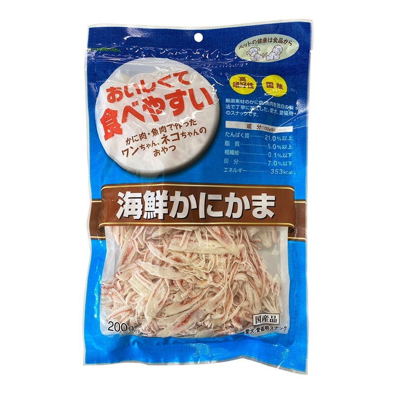 （まとめ買い）海鮮かにかま200g 犬猫用おやつ [x4]