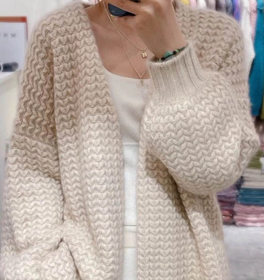 トップス デート モテアイテム カーディガン 長袖 萌袖 クロシェ ウール 可愛い きれいめ 上品 おしゃれ かっこいい 可愛い ラブリー キュート ガーリー クール モード系 セクシー