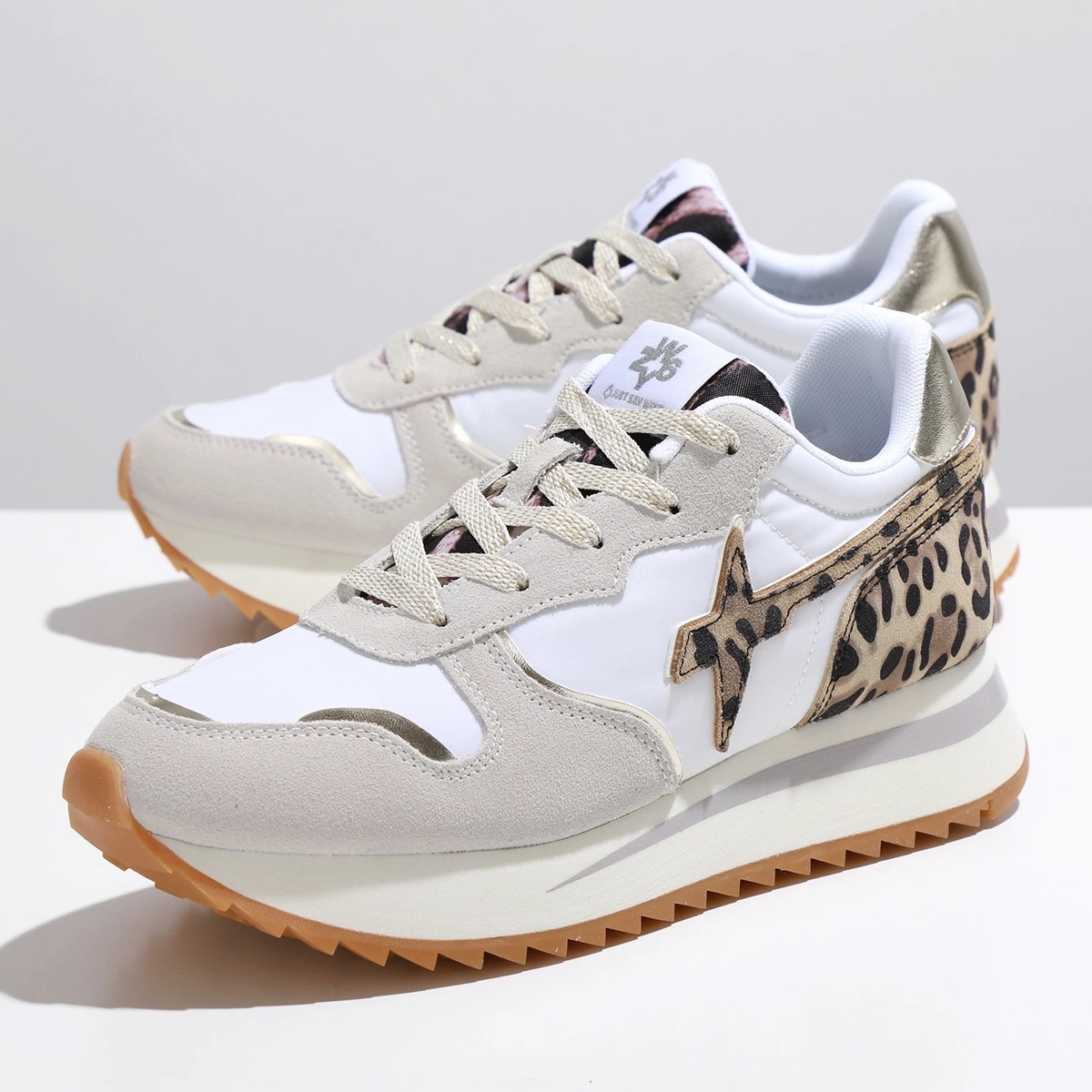 W6YZ ウィズ スニーカー RHEA-W 2017407.03 レディース スウェードレザー×ナイロン レオパード ヒョウ柄 ローカット シューズ 靴 1N53/WHITE-BROWN 15,264円