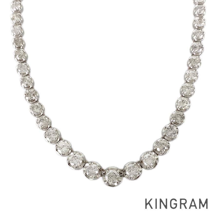 テニスネックレス K18WG ダイヤモンド sss【中古】