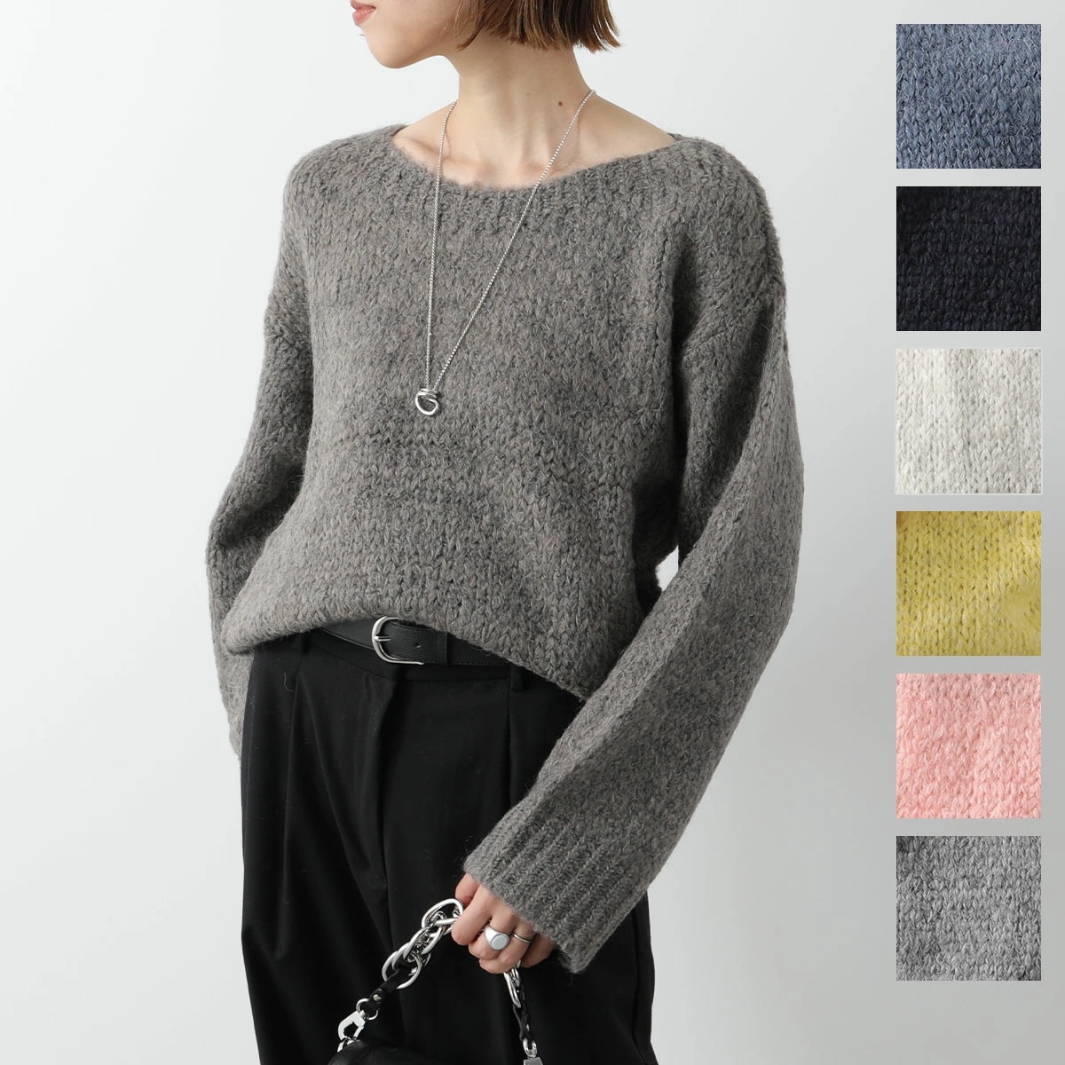 TRICOTS JEAN MARC トリコットジーンマーク ニット BARI バリ レディース セーター クロップド丈 ボートネック モヘア混 プルオーバー カラー7色