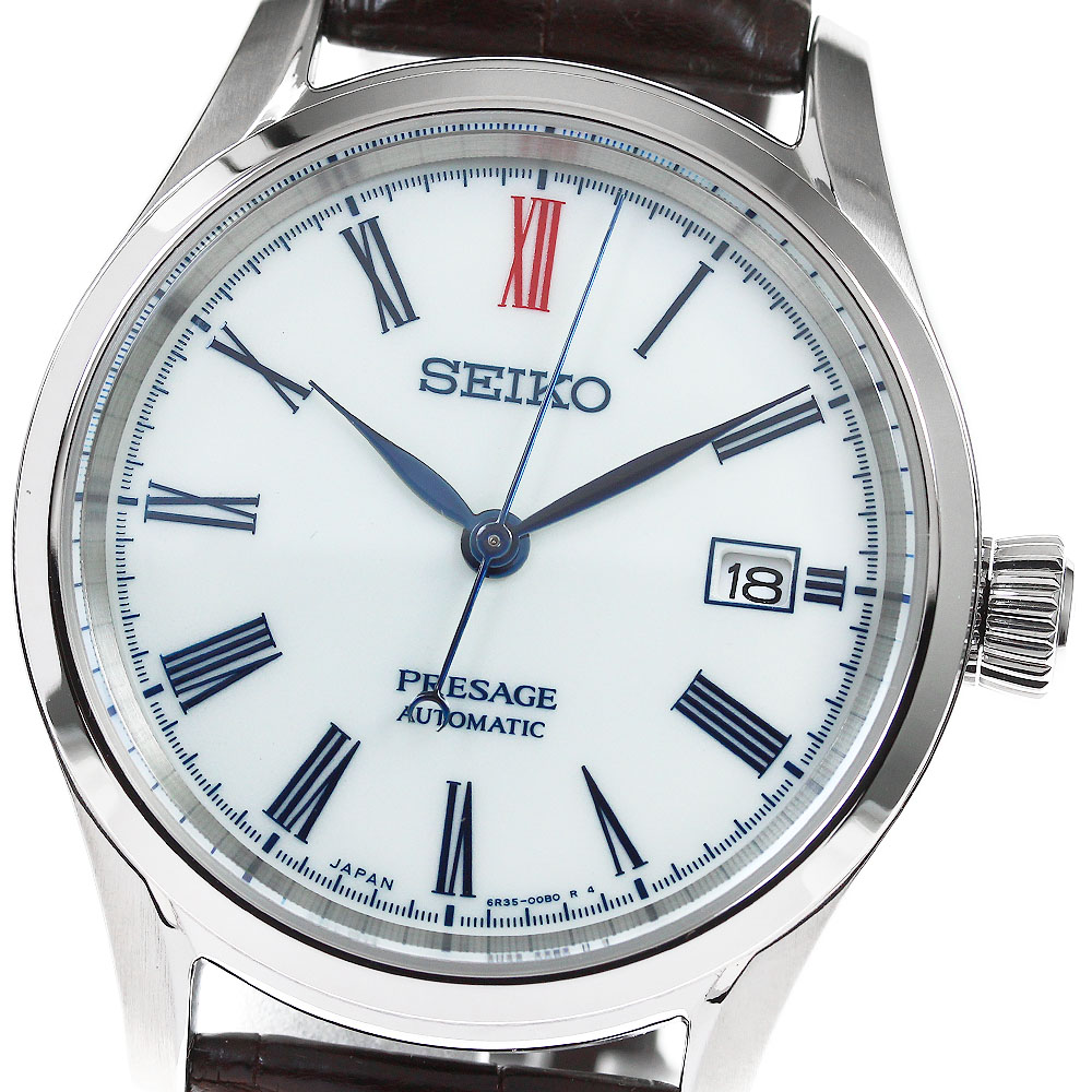 セイコー SEIKO SARX061/6R35-00B0 プレサージュ デイト 有田焼ダイアル 自動巻き メンズ 良品 箱保証書付き_819594【中古】