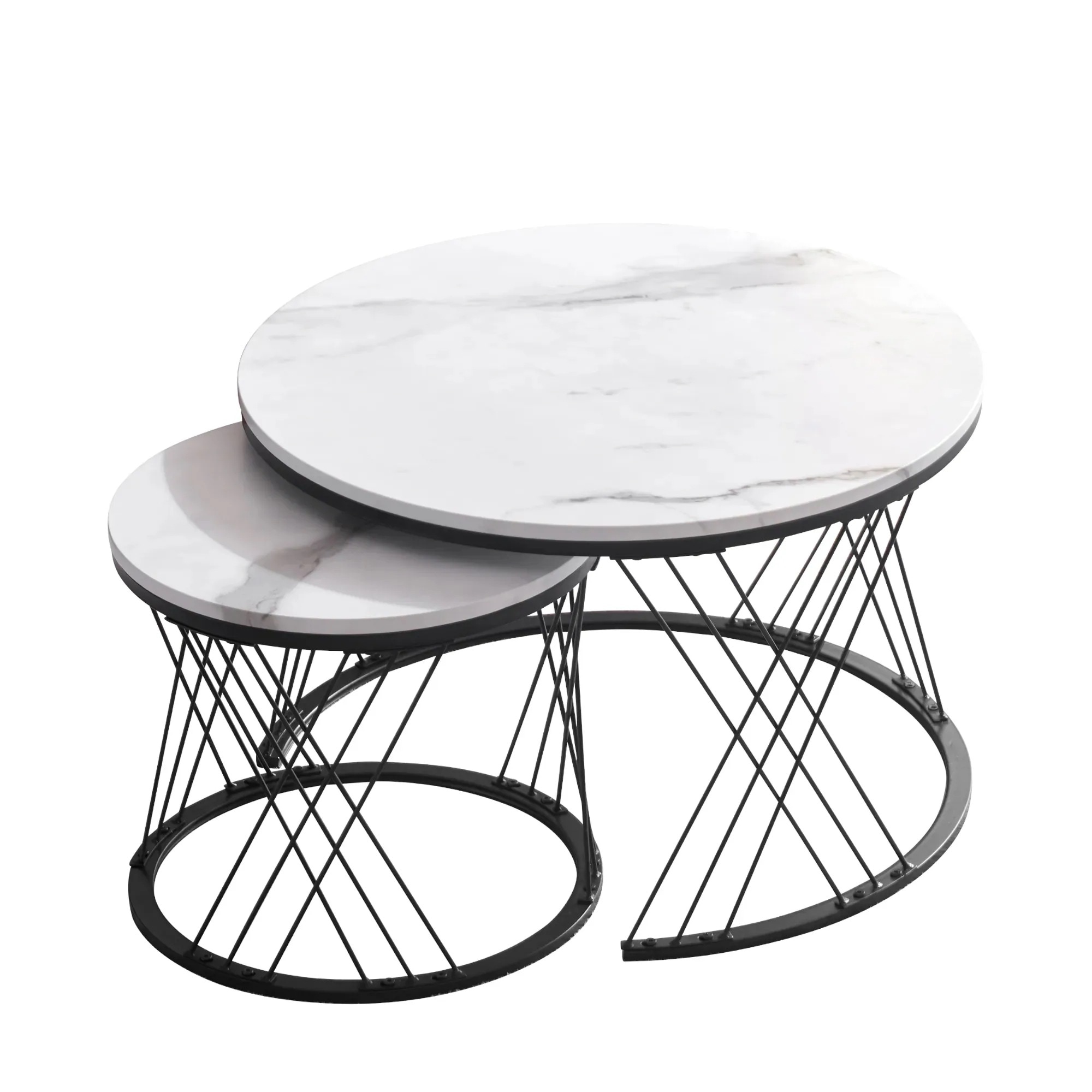 2枚で1oo円OFF！【国内即日発送】センターテーブル ネストテーブル ローテーブル 入れ子式 天板 大理石調 2個セットサイドテーブルローテーブル 丸 円型テーブル ローテーブル北欧風 一人暮ら