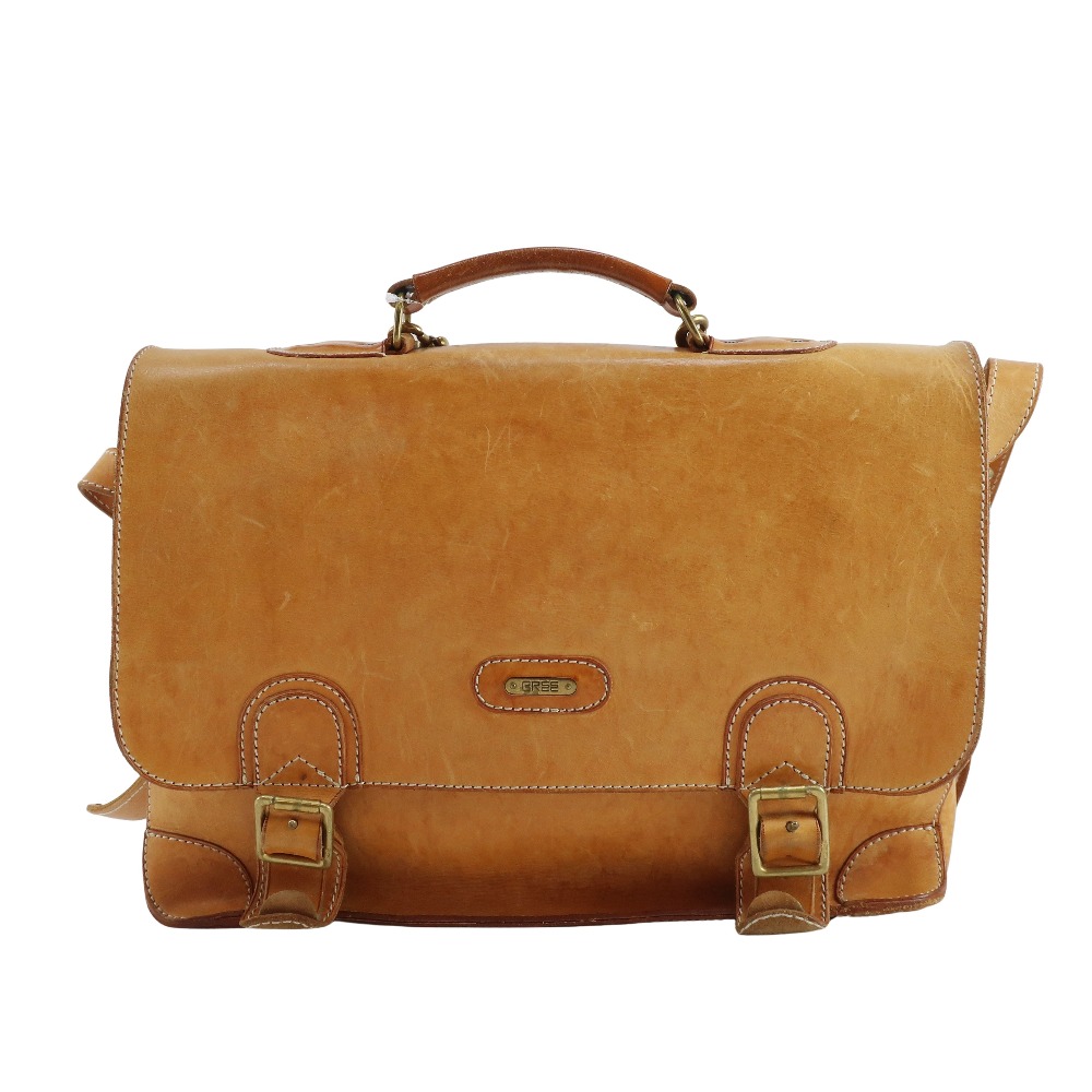 CREE クリー 3WAYバッグ ショルダーバッグ リュック ビジネスバッグ レザー 黄色 ユニセックス 中古品