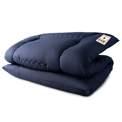 他サイト： アイリスプラザ(IRIS PLAZA) 丸ごと洗える敷き布団 日本製 らくらく持ち運び 軽量3.1kg ヘタりにくい×程よい寝心地 厚み約9cm 抗菌防臭 防ダニ シングル ネイビーの商品画像