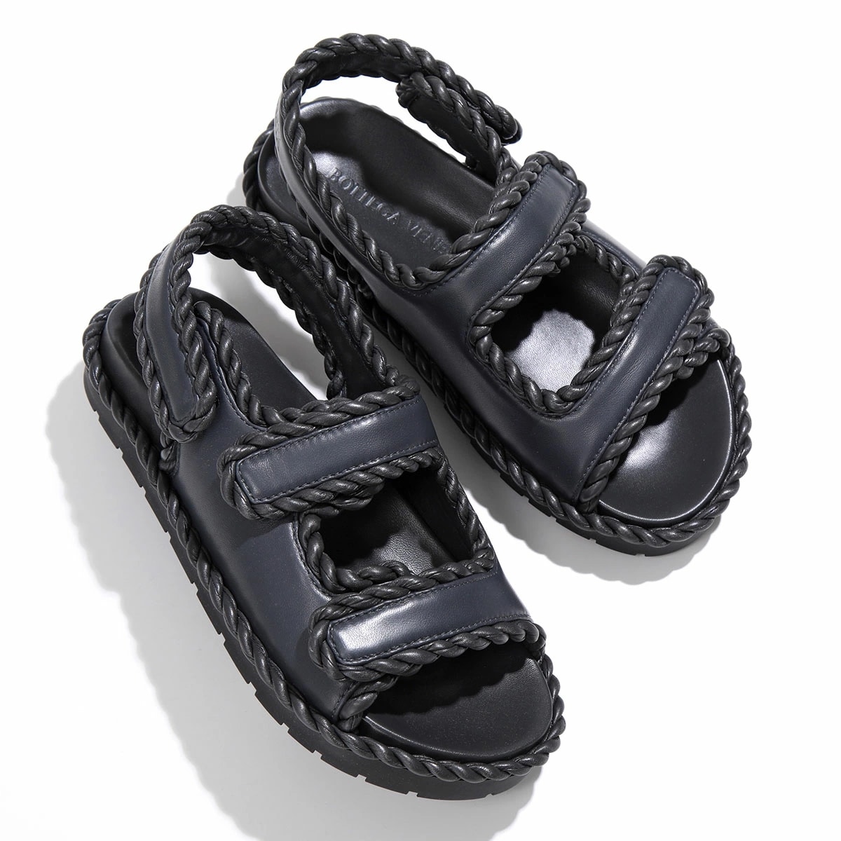 BOTTEGA VENETA ボッテガヴェネタ サンダル JACK ジャック 775343 VBSD0 レディース レザー スリングバック ダブルベルト シューズ 靴 2015/ARDOISE