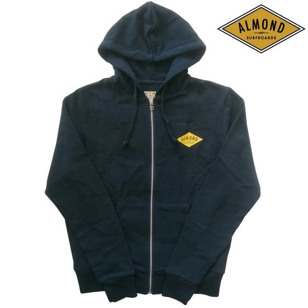 セール アーモンドサーフボードデザイン メンズ パーカー ネイビー DIAMOND LOGO ZIP NAVY ライフスタイルブランド Almond Surfboards & Design サーフ
