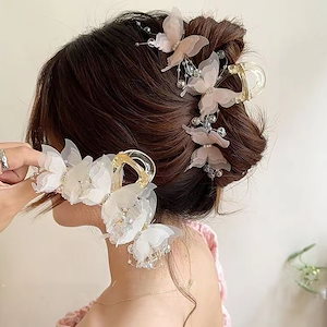 人気 レディースファッション 韓国 ヘアアクセ ヘアクリップ 蝶つかみ女性 甘い 後頭部ヘッドアクセサメクリップ ヘアピン