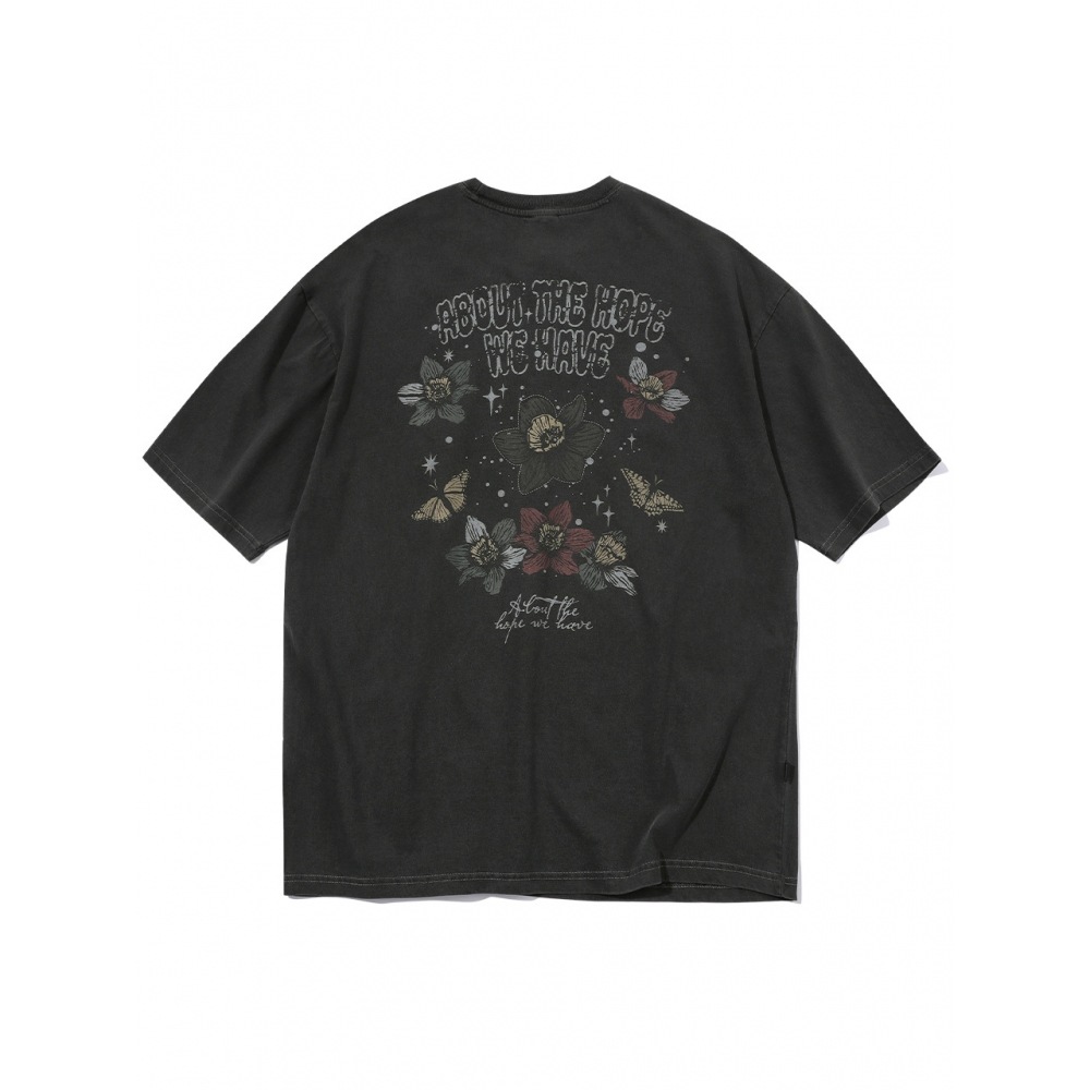 CPGN アバウトホープピグメントショートスリーブ T シャツスモークブラック