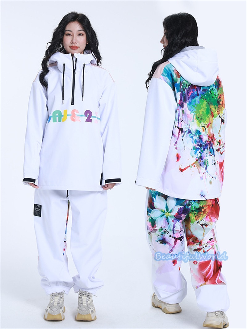 スノーボードウェア 上下セット スキーウェア メンズ レディース セットアップ 男女兼用 スノボウェア スノーボード ジャケット パンツ 撥水防風 保温 雪遊び 暖かいH32