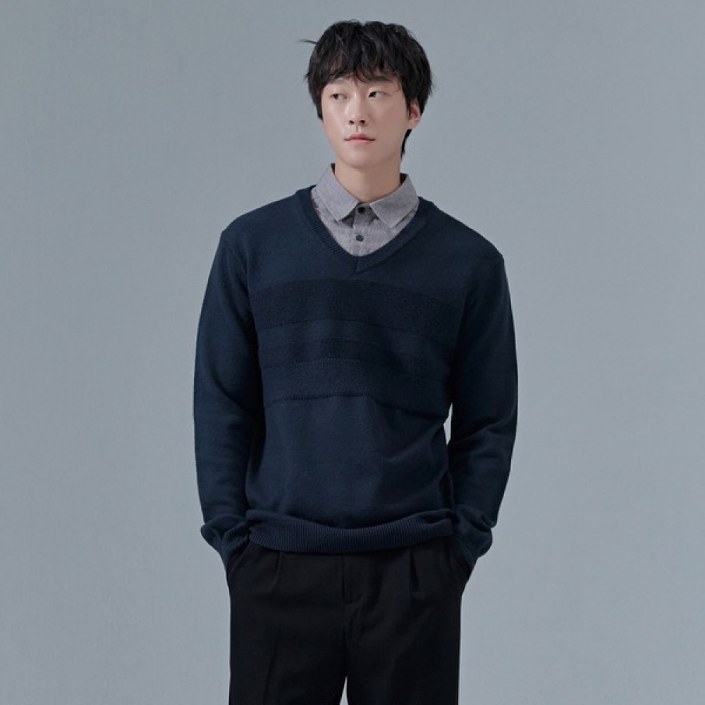 【チェイスカルト】メンズシャツレイヤードセーター-Cfrk5212D0g