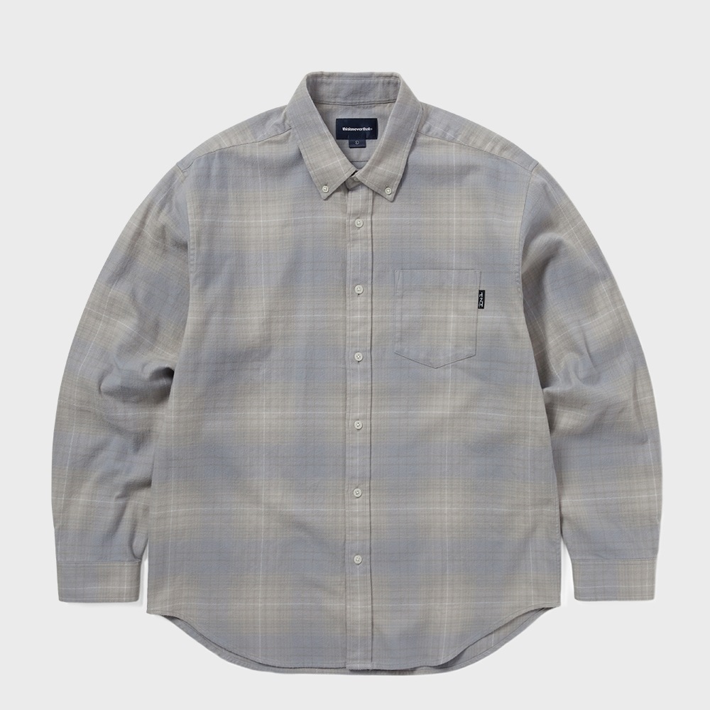 ディス・イズ・ネヴァー・ザットフランネルチェックシャツグレー