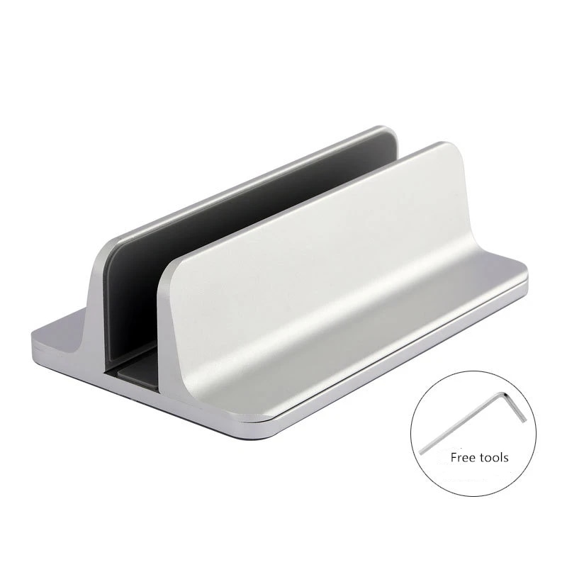 ノートブック用の垂直調整可能なアルミニウムスタンド,MacBook Pro,Air,ノートブック,タブレットホルダー用の収納ベース Single-Sliver