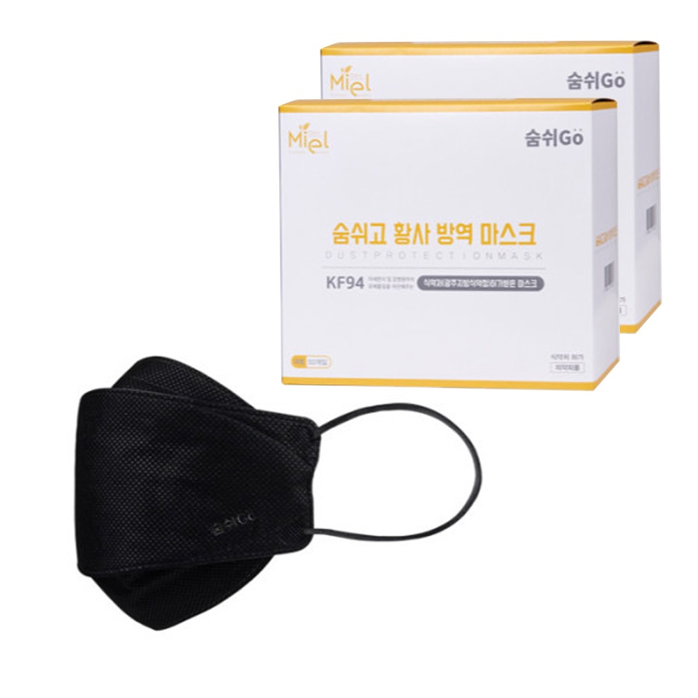 最大の割引 KF94 Mielスムシゴ マスク 韓国生産 医薬部外品認証 韓国食品医薬品安全処 ブラック 100枚 大型 マスク