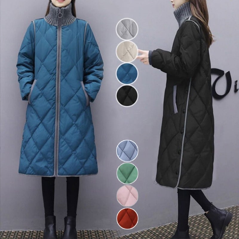 【暖かい感じ】超人気 多色展開 ファッション ハイネック 防寒 中綿コート レディース