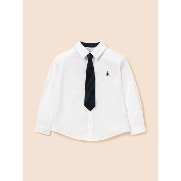 [エッセンシャル] オックスフォードシャツ & ネクタイセット ホワイト