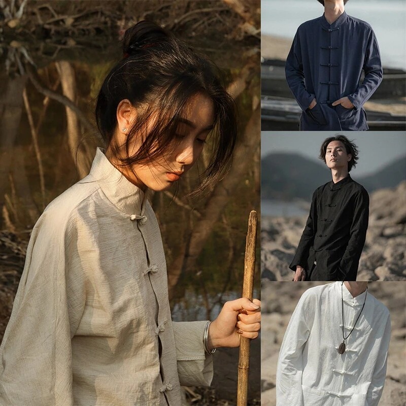 チャイナシャツ メンズ チャイ今週の割引は 25% オフですナ風シャツ レディース 男女兼用 カップル服 チャイナボタン 棉麻