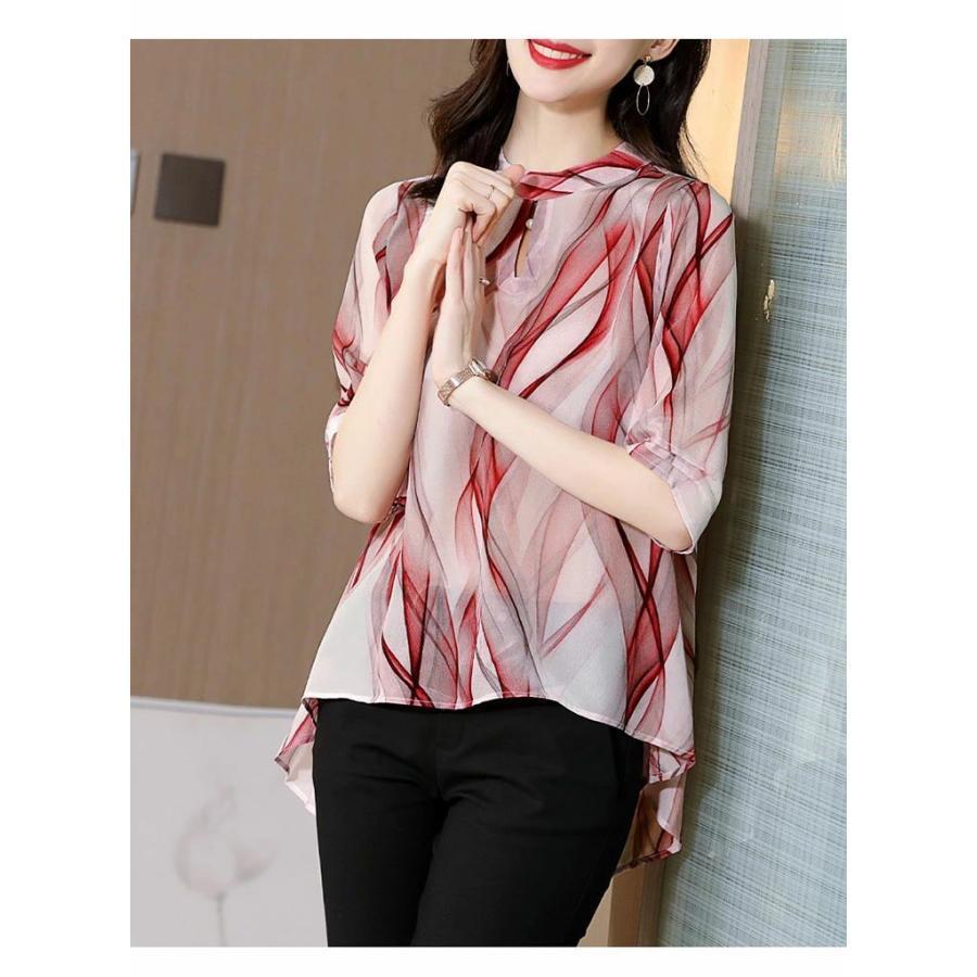 夏新作シャツ ブラウス レディース トップス 長袖 シャツ 大人 おしゃれ 春秋 チュニックシャツ