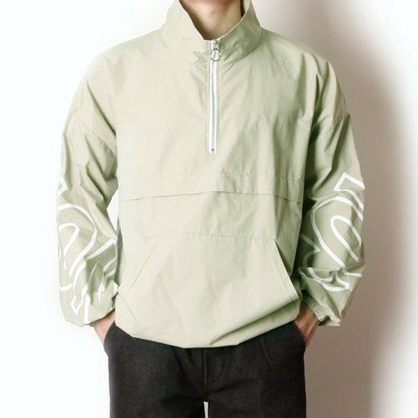 メンズウインドブレーカーレタリングアノラックTシャツKSM-TSA-SCT0320006-ベージュ