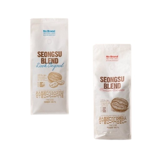 ノーブランド聖水ブレンドダークオリジナル1kg+ミディアムバランス1kg(ホルビン) コーヒー豆ホームカフェティータイムドリンク