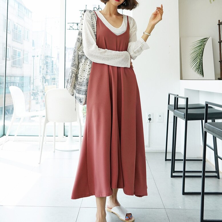 2color レディース キャミソールマキシ丈ワンピース ワンピース ドレス dress ロング マ