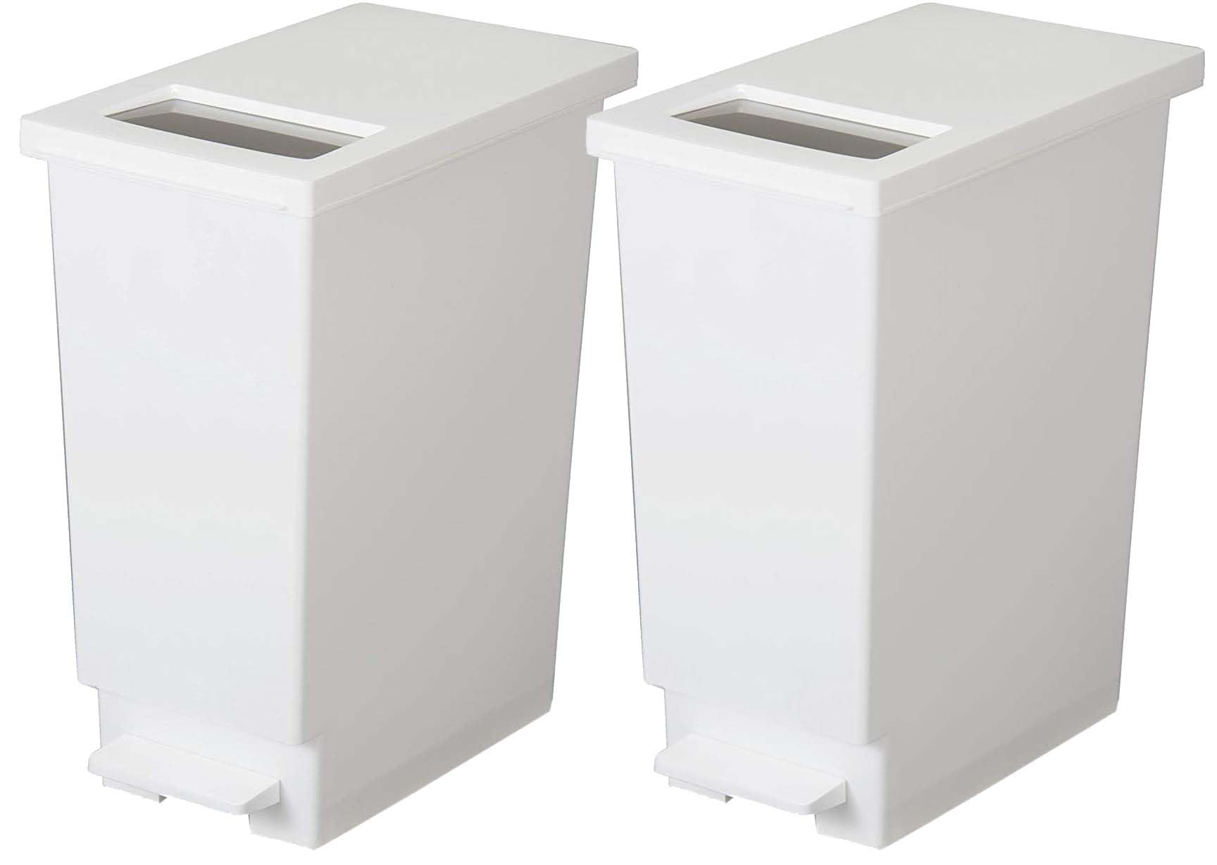 【.co.jp 限定】 新輝合成(Shinki Gosei) トンボ ユニード ゴミ箱 蓋を開けずにごみを捨てられる プッシュタイプ 軽いペダルでサッと開く キッチン 分別 30リットル ホワイト 2