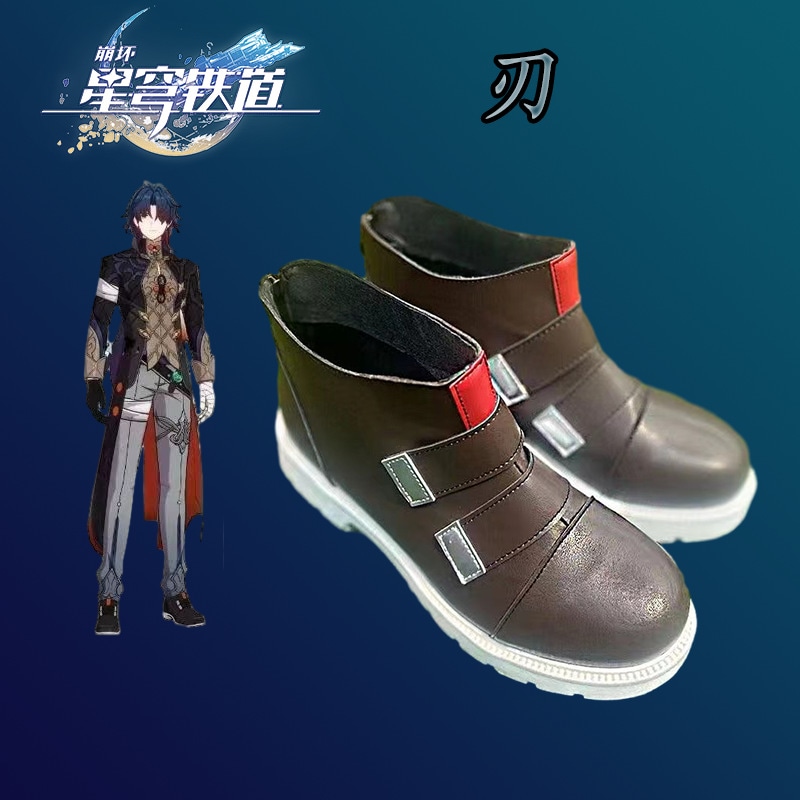 Honkai スターレールブレードシューズアニメーションシューズコミックショーパフォーマンス小道具靴写真でカスタマイズ可能