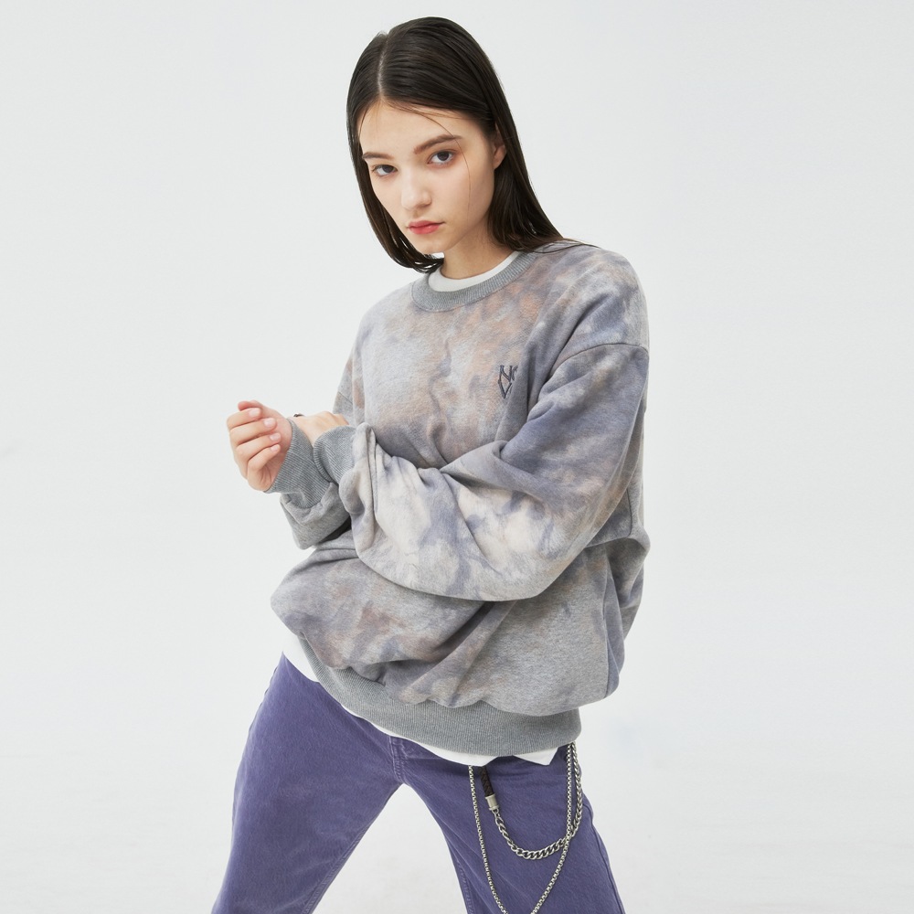 TYPO LOGO TIEDYE SWEATSHIRT-GREY