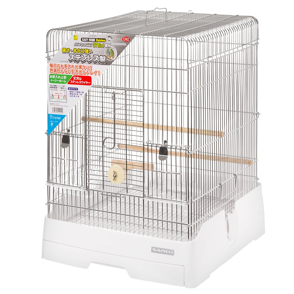 鳥籠　鳥　ケージ　三晃商会　イージーホーム　ステンレス３７バード　ＷＨ　（３８X４３X５２ｃｍ）　ＣＲＣ55―15―10―10―00