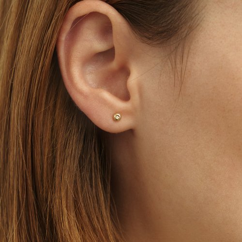 LUNNE 14k ダイヤモンドスフィアボールピアス K14ゴールド #LCE02