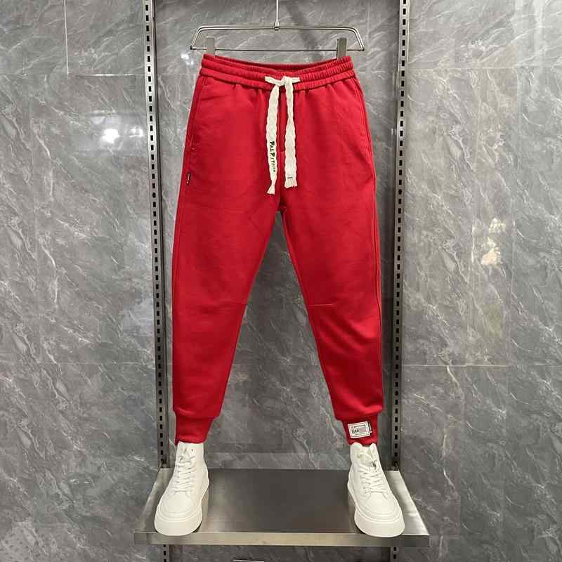 メンズ ファッション 服 オシャレ シンプル 大 かっこいい 大きいサイズ ストリート 紳士服 春秋 赤 カジュアル パンツ ニット カラフル レッグ スウェット アンクル 9分丈丈 6,627円