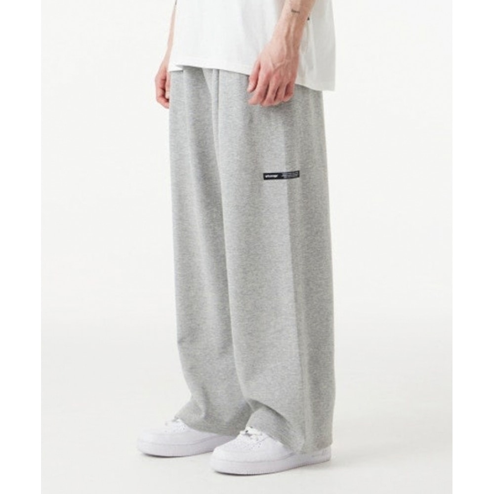 URBANAGE ワンタックワイドスウェットパンツ_メランジグレー