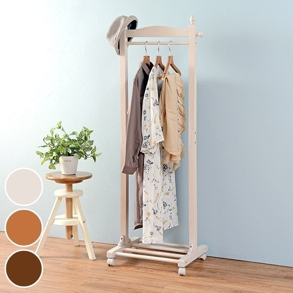 ハンガーラック 天然木 キャスター付 幅60cm