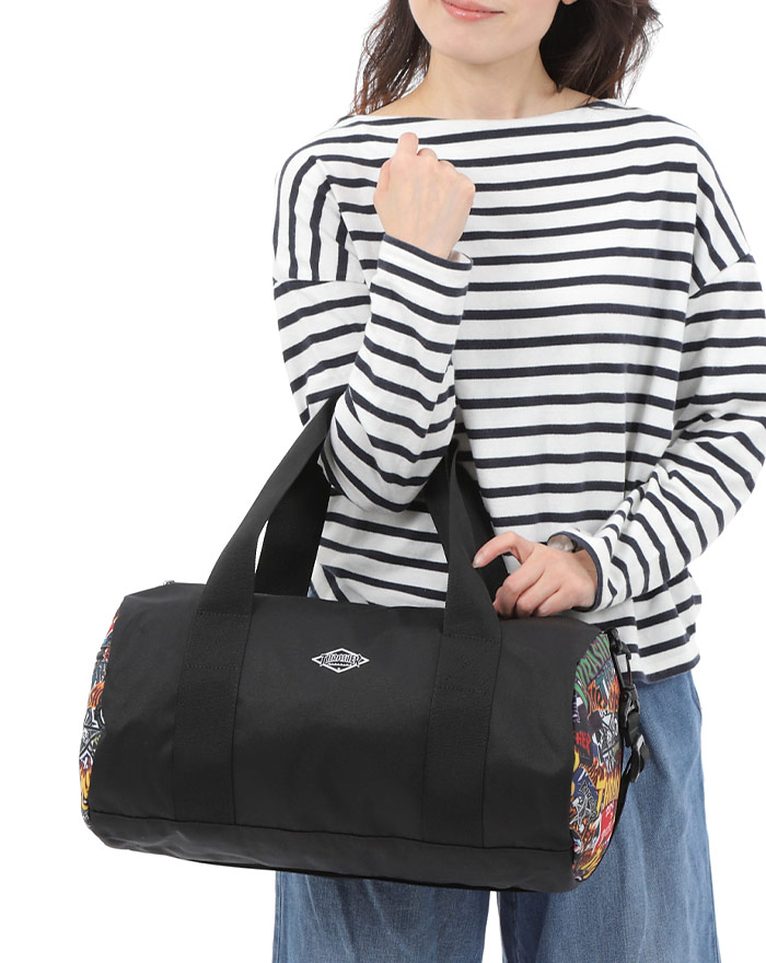 ダッフルバッグ メンズ レディース STREET 2 黒 黒バッグ 鞄 かばん かっこいい シンプル 柄 人気 ロゴ ボストン