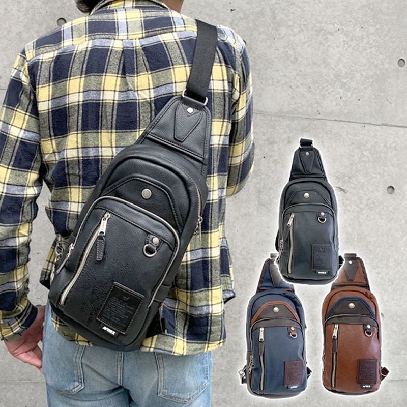 AVIREX アビレックス ボディバッグ ワンショルダー 斜め掛け スチュアート アヴィレックス 　斜めがけ ミリタリー メンズ