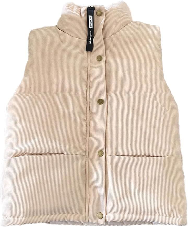 アウター レディース かわいい カジュアル 軽量 防寒 中綿 袖なし(ホワイト, S Regular)