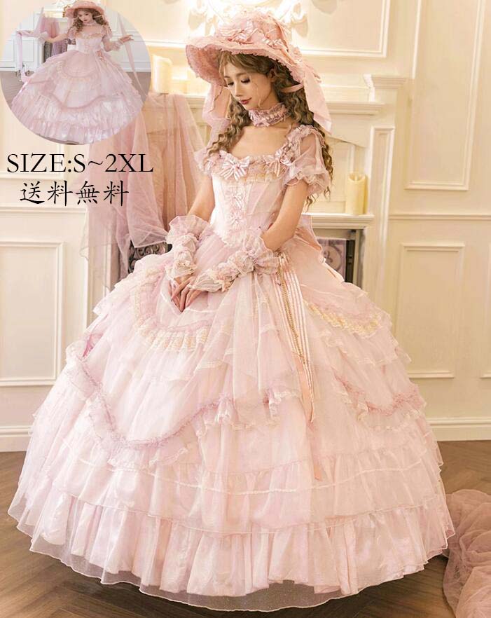 ロリータ風 花嫁洋服 ワンピース コスチューム 変装 Lolita レディースワンピース 可愛い 姫様 ワンピ 萌え萌え 日系女子中高生 イベント衣装 切り替え風 衣装 学園祭 文化祭 日常着 写真撮