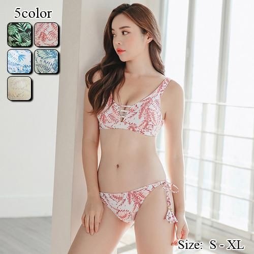 【グラシア】 水着 ビキニ レディース ビーチウェア スイムウェア 流行 海 プール ゴールドビーズ タッセル リボン レースアップ ノンワイヤー タッセル フィット感 レース ブラック ピンク ブル