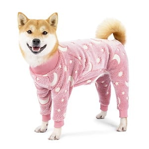 豪華な犬のパジャマ,冬のスーツ,大きいサイズ,パジャマ,裸の肩,暖かい服,コート,犬の服 pink L