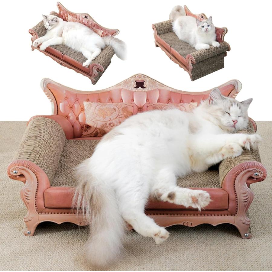 猫 爪研ぎ ソファ 猫爪とぎベッド ソファ型 高密度 耐久 キャット ソファーベッド 強化ダンボール 家具破壊防止 運動不足改善 ストレス解消 組立簡単 猫おもちゃ