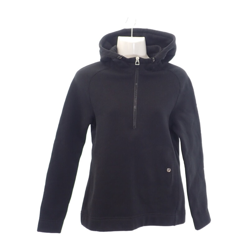 フィットスウェットパーカー H800735E_01M パーカー コットン ポリウレタン ブラック シルバー金具 M レディース【Aランク】