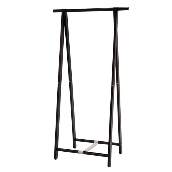 北欧風 ハンガーラック/コートハンガー ダークブラウン 幅80奥行47高さ150cm 木製 組立式 寝室