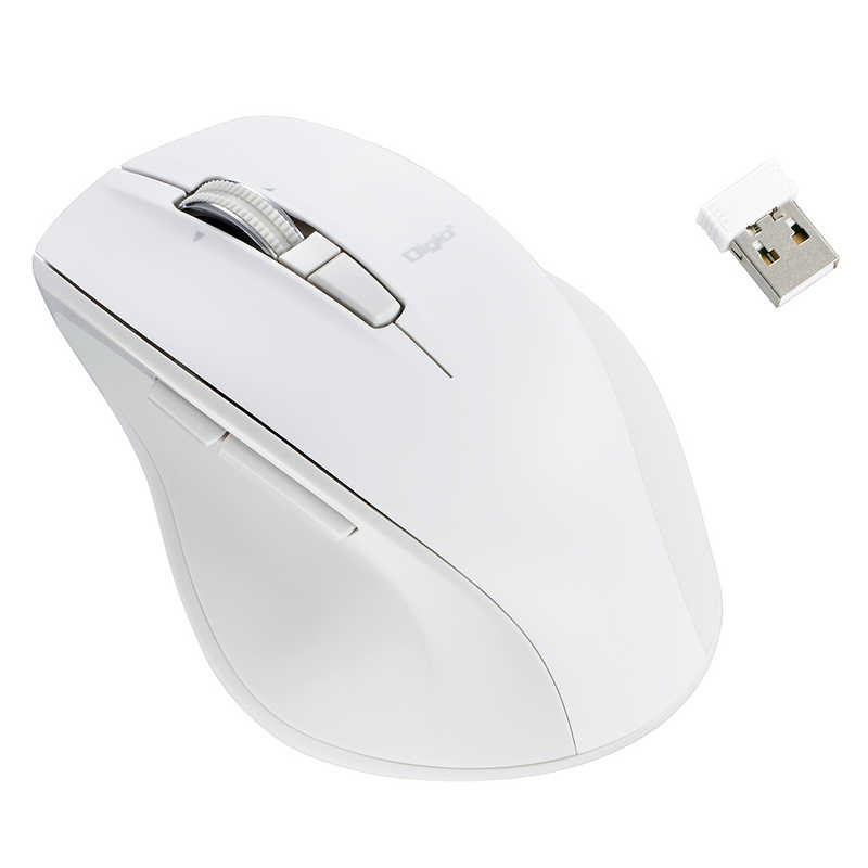ナカバヤシ　マウス Digio2 神速シリーズ [BlueLED /無線(ワイヤレス) /5ボタン /USB] Nホワイト　MUS-RKF164NW