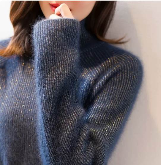 トップス ニットソー セーター プルオーバー 袖あり 長袖 タートルネック 襟付き ウエストマーク 伸縮性 かわいい 大人可愛い きれいめ シンプル カジュアル 上品 おしゃれ お洒落 大人女子 こな