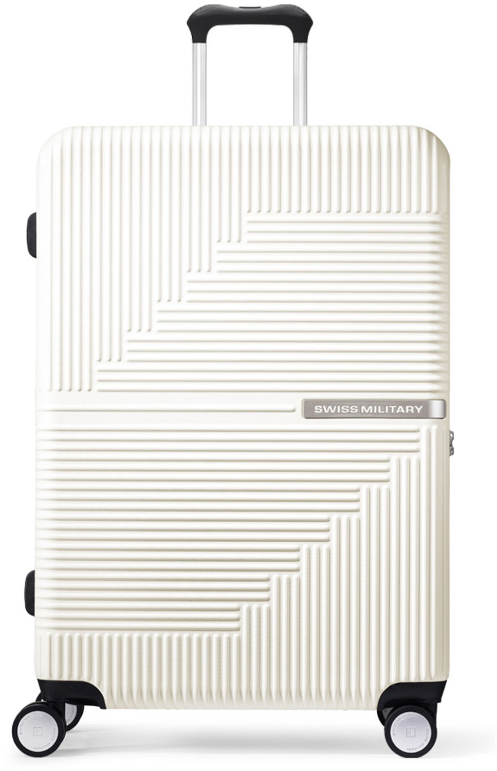 SWISS MILITARY(スイスミリタリー) ジェネシス Mサイズ 105L 76cm 5cm拡張 TSAロック スーツケースカバー・ネームタグ付き 4.8kg SM-O328 WHITE バニラ