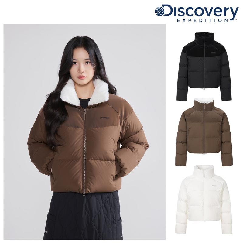 25FW 女性 オリーブ クロップ グロー ダウン ショートパディング ジャケット DWDJ95056