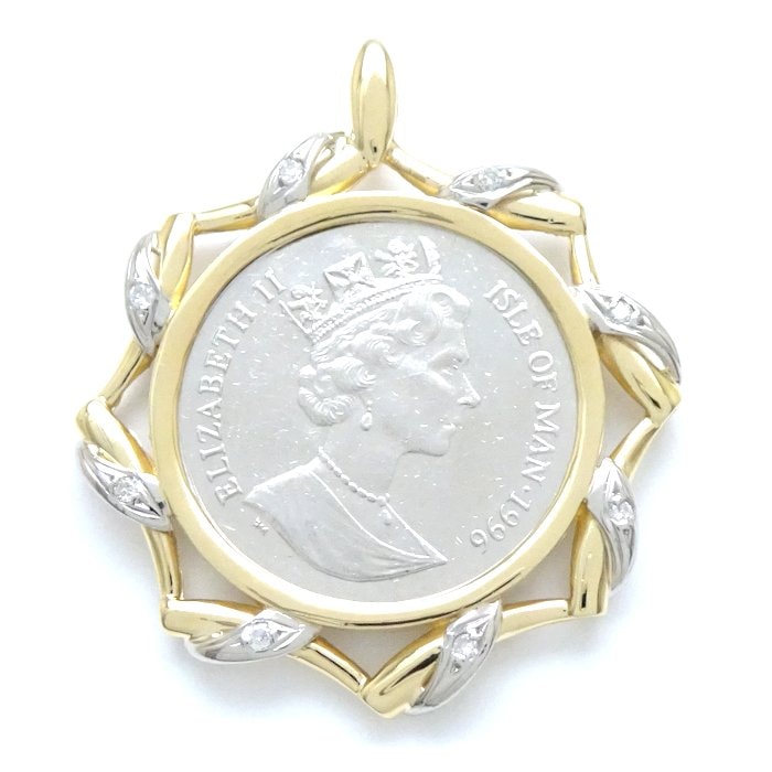 Pt999 1/5oz マン島 キャット コイントップ ダイヤモンド エリザベス Pt999プラチナxK18YG イエローゴールド /78991【中古】 85,965円